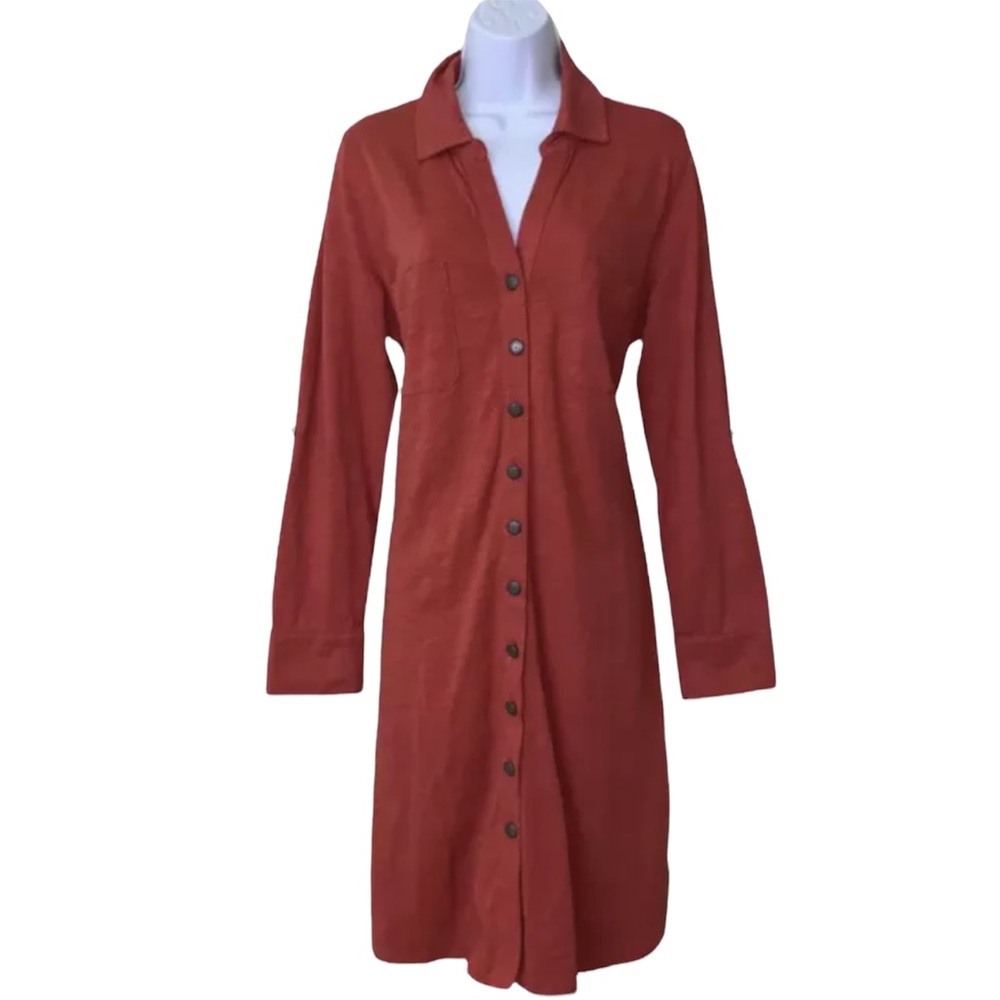 Soft Surroundings Womens Effortless Knit Dress Size Small Burnt Orange